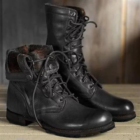 Heritage Leather Lace-Up Combat Boots