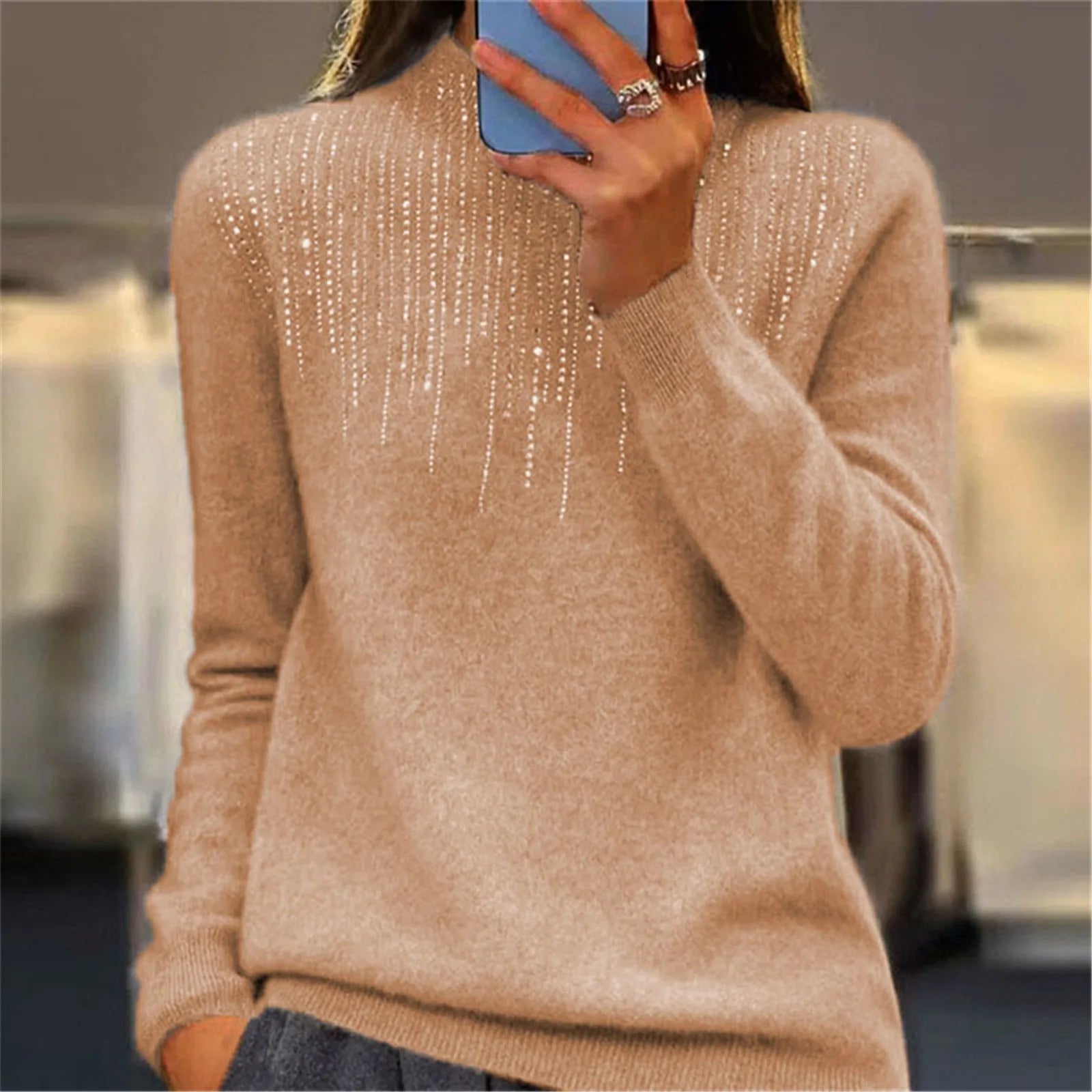 Monaco Sequin Turtleneck Sweater