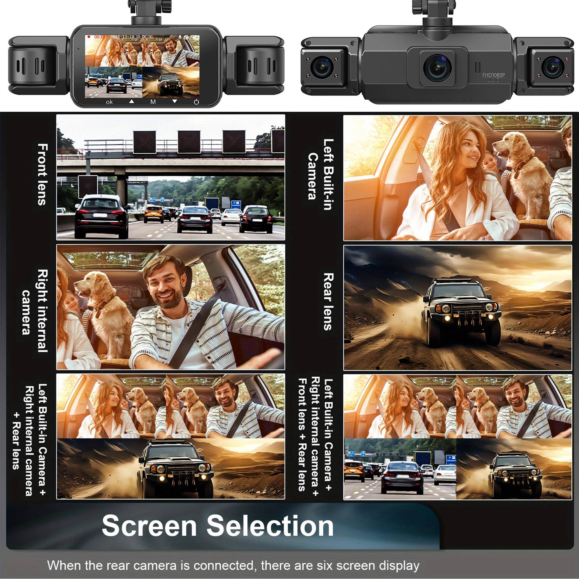 Wireless Car Dash Cam – Front & Rear with Night Vision
