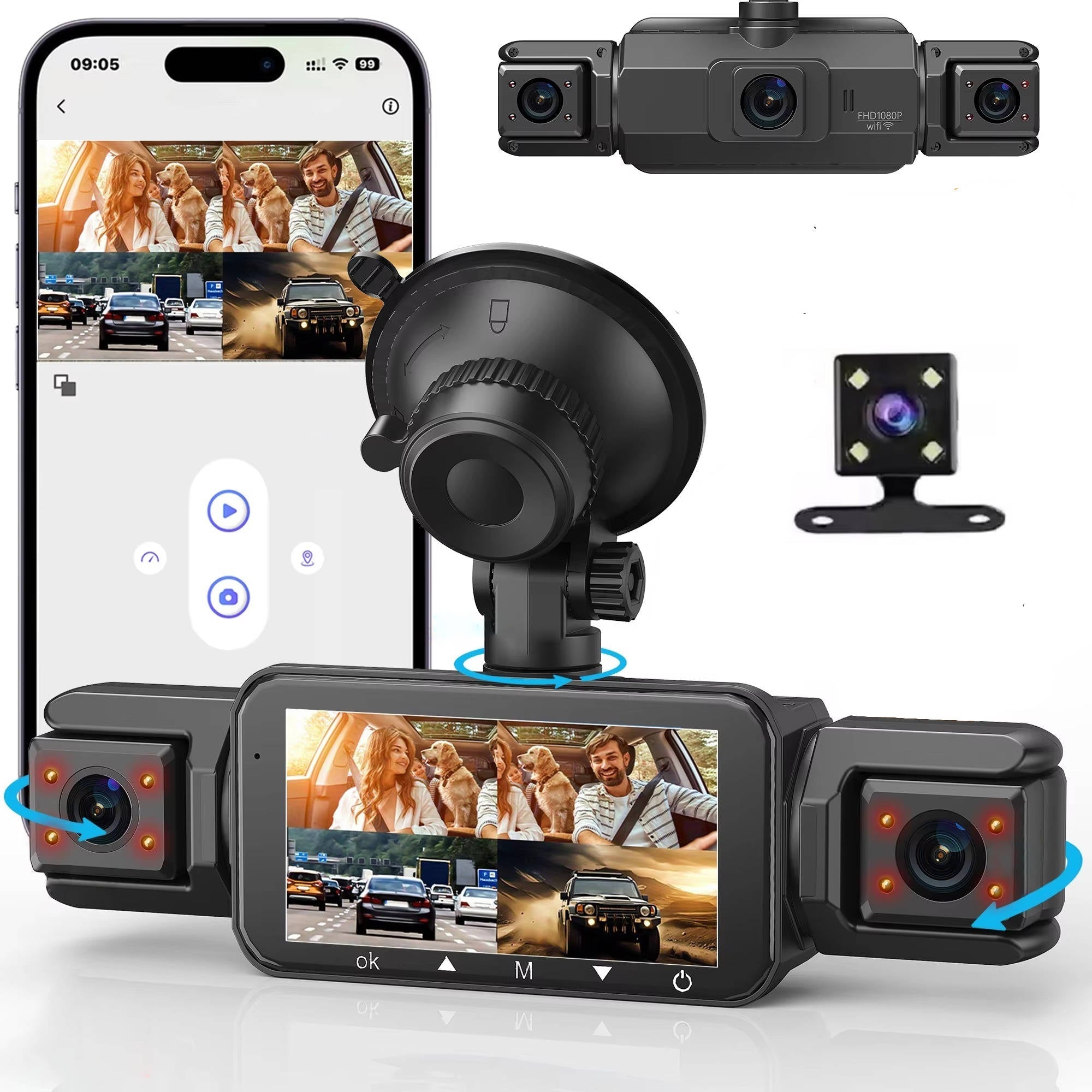 Wireless Car Dash Cam – Front & Rear with Night Vision