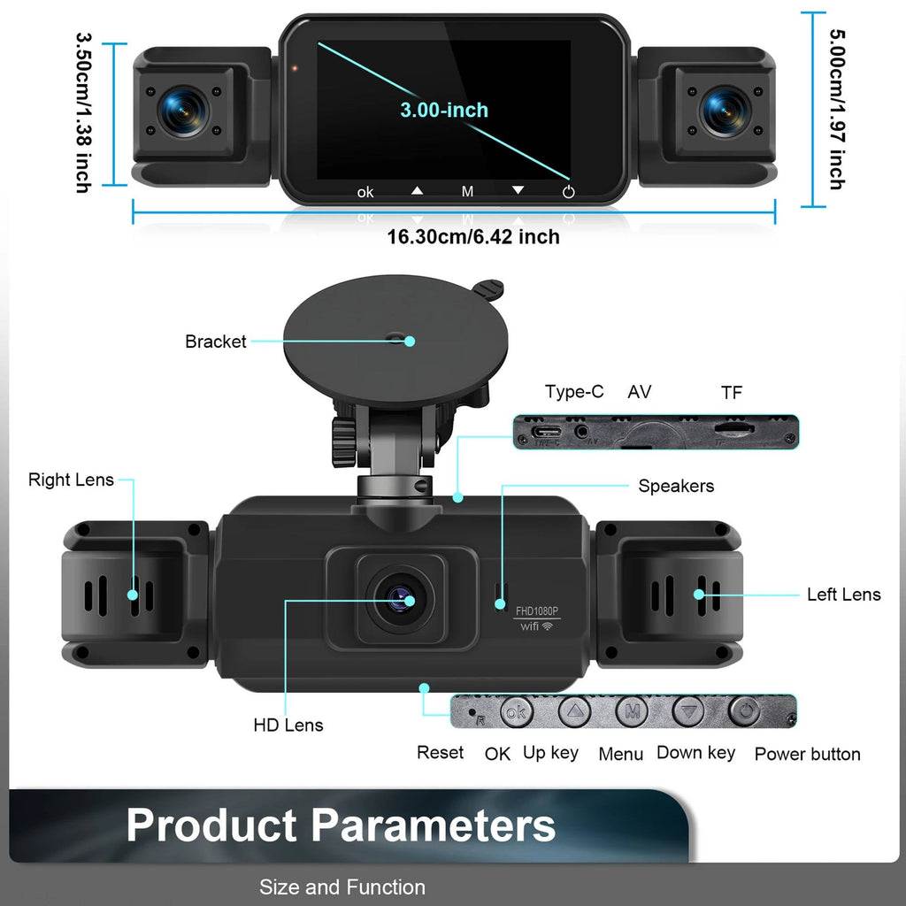 Wireless Car Dash Cam – Front & Rear with Night Vision